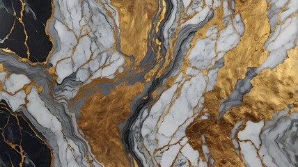 Obraz premium a gold and black marble with a gold pattern.
