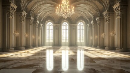 Obraz premium Elegant chandelier illuminating spacious room modern interior design photos