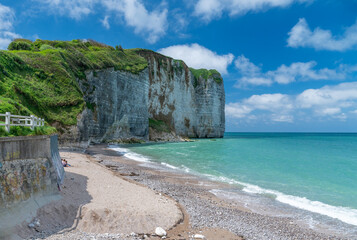 Kreidefelsen an der normannischen Küste, Alabasterküste, Côte d’Albâtre ,Normandie, Frankreich, Europa