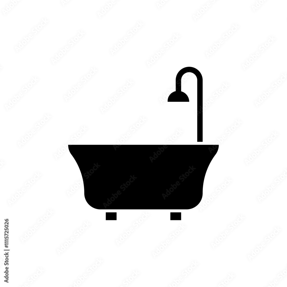 Poster bathroom icon web design in vector