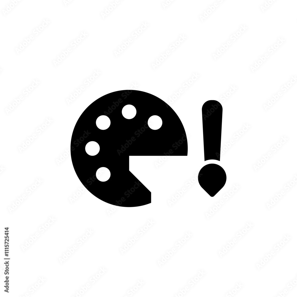 Poster brush and palette icon web design in vector