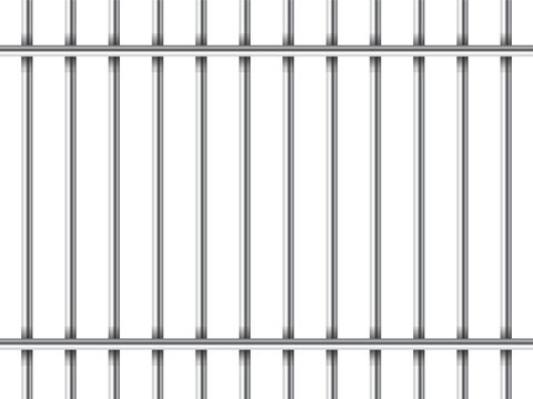 Prison bars isolated on transparent. Vector illustration. Jail bars for criminals and prisoners isolated from the background, jailhouse with horizontal bars