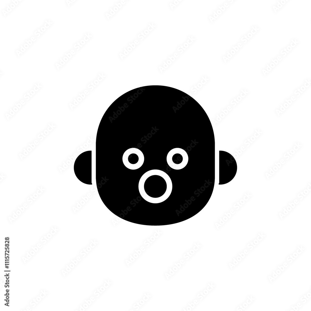 Aufkleber child face icon web design in vector