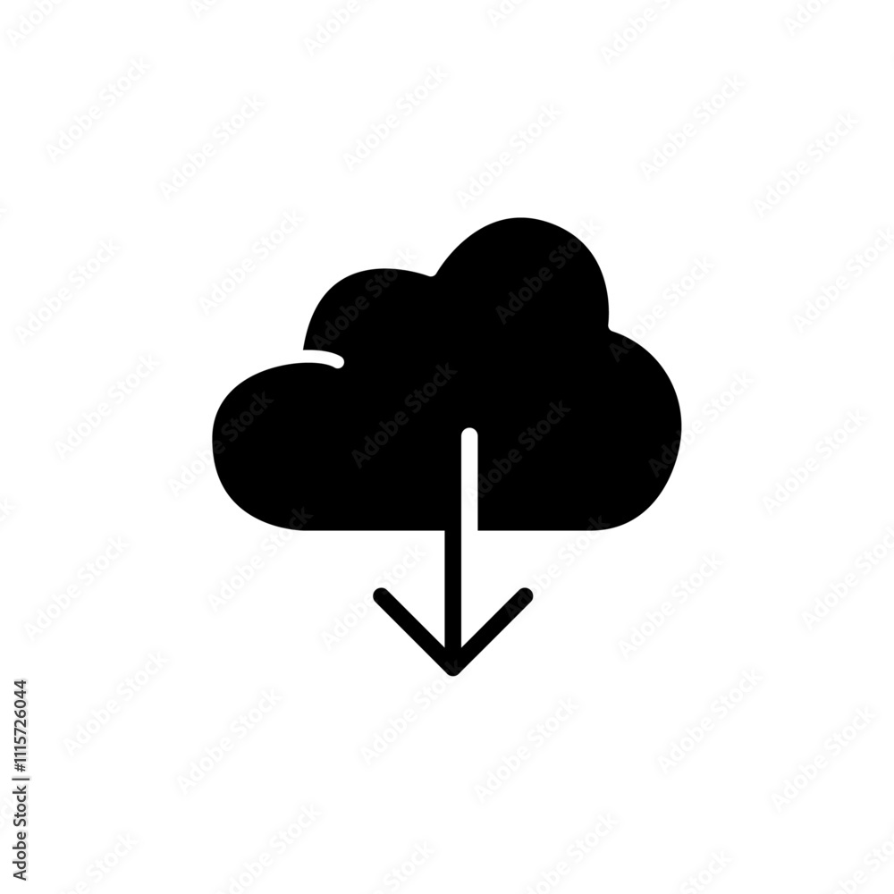 Aufkleber Cloud upload icon web design in vector