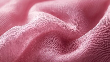 Pink Fabric Draped Softly Showing Texture