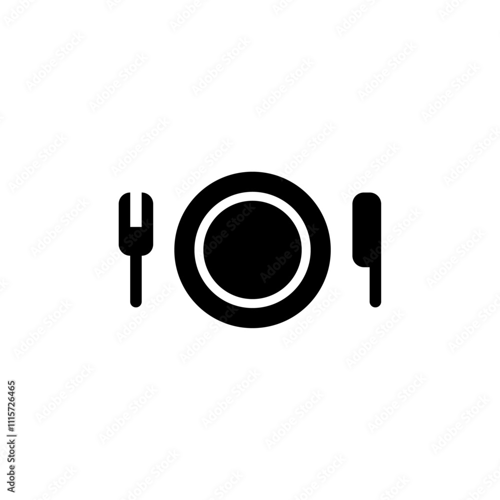 Poster cutlery icon web design in vector