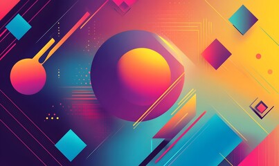 Obraz premium Abstract Geometric Design With Vibrant Colors And Shapes
