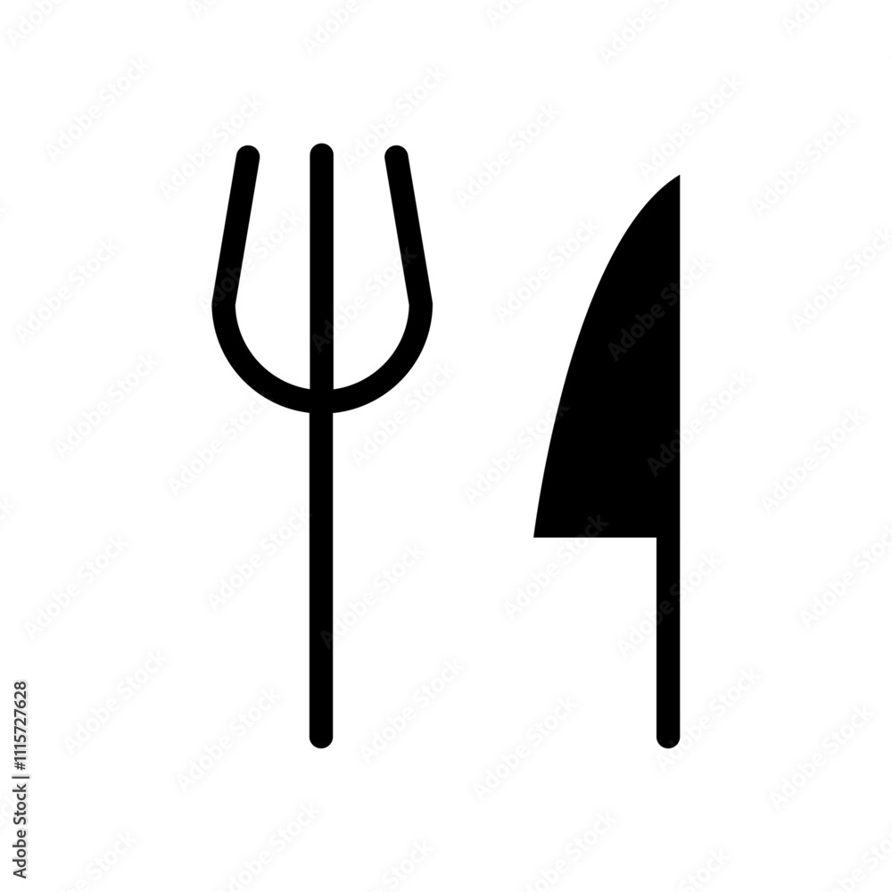 Aufkleber Fork and Knife icon web design in vector