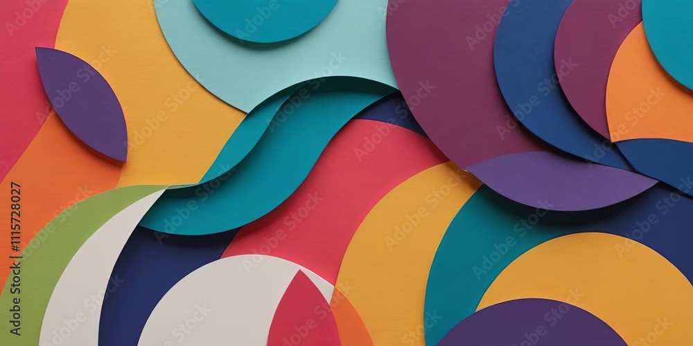 Poster a colorful abstract painting with many different colored circles