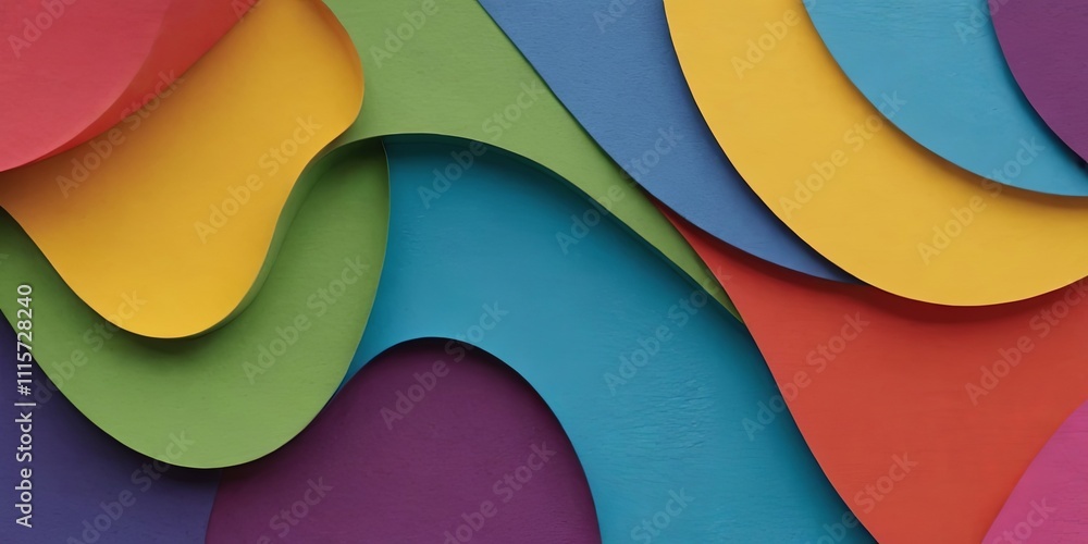 Poster a colorful piece of art with a rainbow pattern