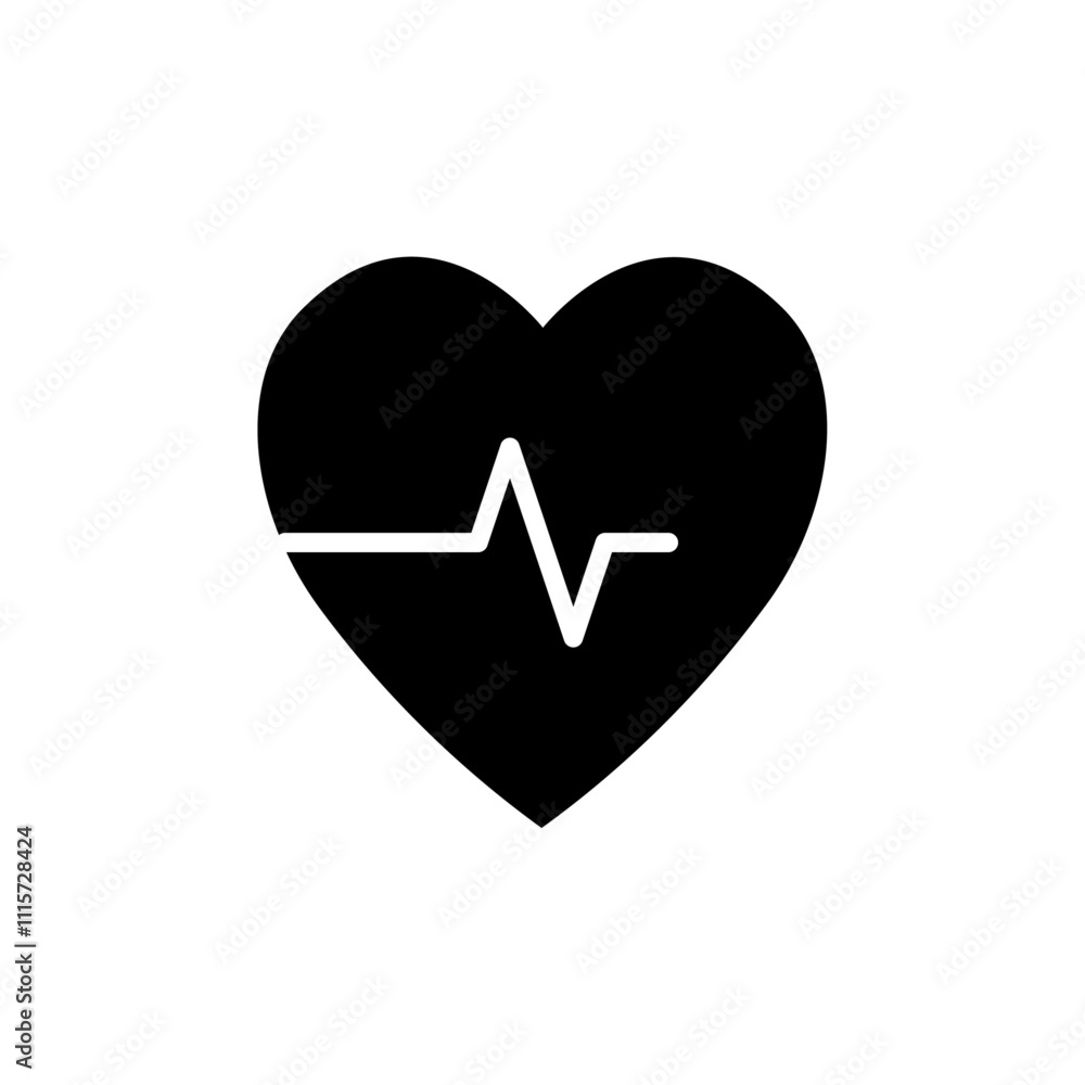 Poster heartbeat icon web design in vector