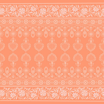 Floral seamless Chikankari embroidery patterns suitable for background wallpapers, printed textile patterns and other home decor articles