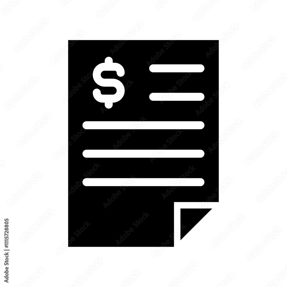 Poster invoice icon web design in vector
