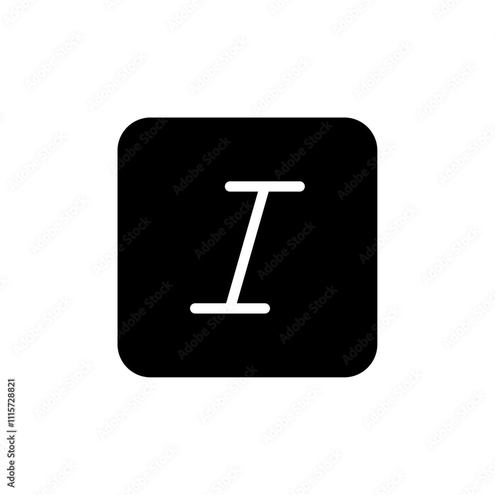 Poster Italic button icon web design in vector