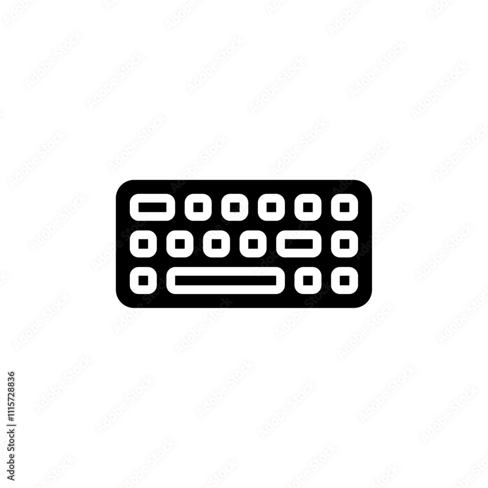 Poster keyboard icon web design in vector