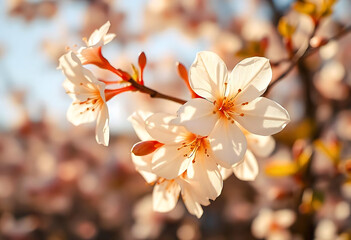 flying white flowers isolated on transparent background cutout