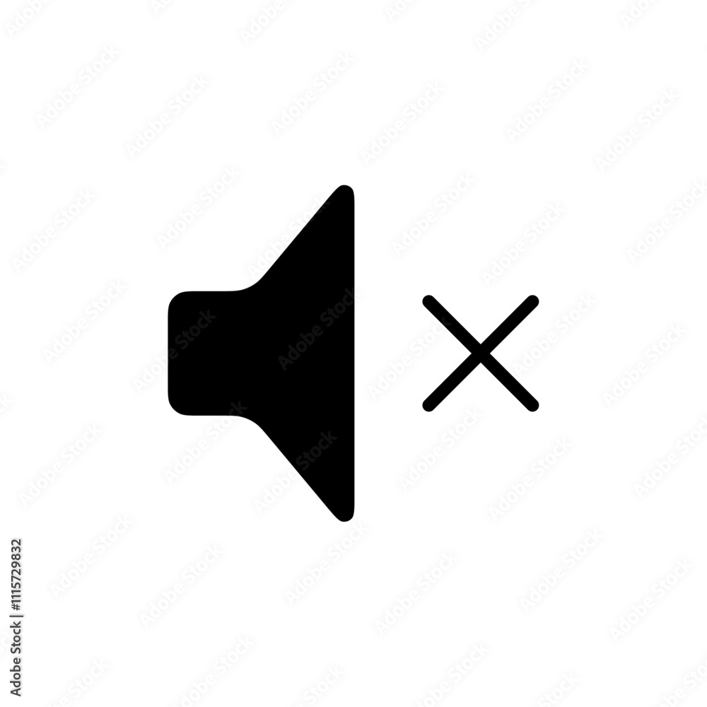 Aufkleber mute icon web design in vector