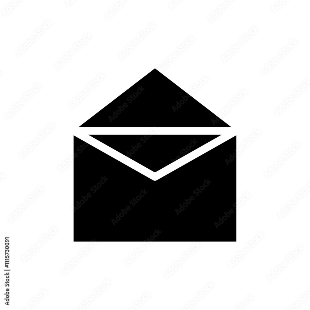 Poster open envelope icon web design in vector