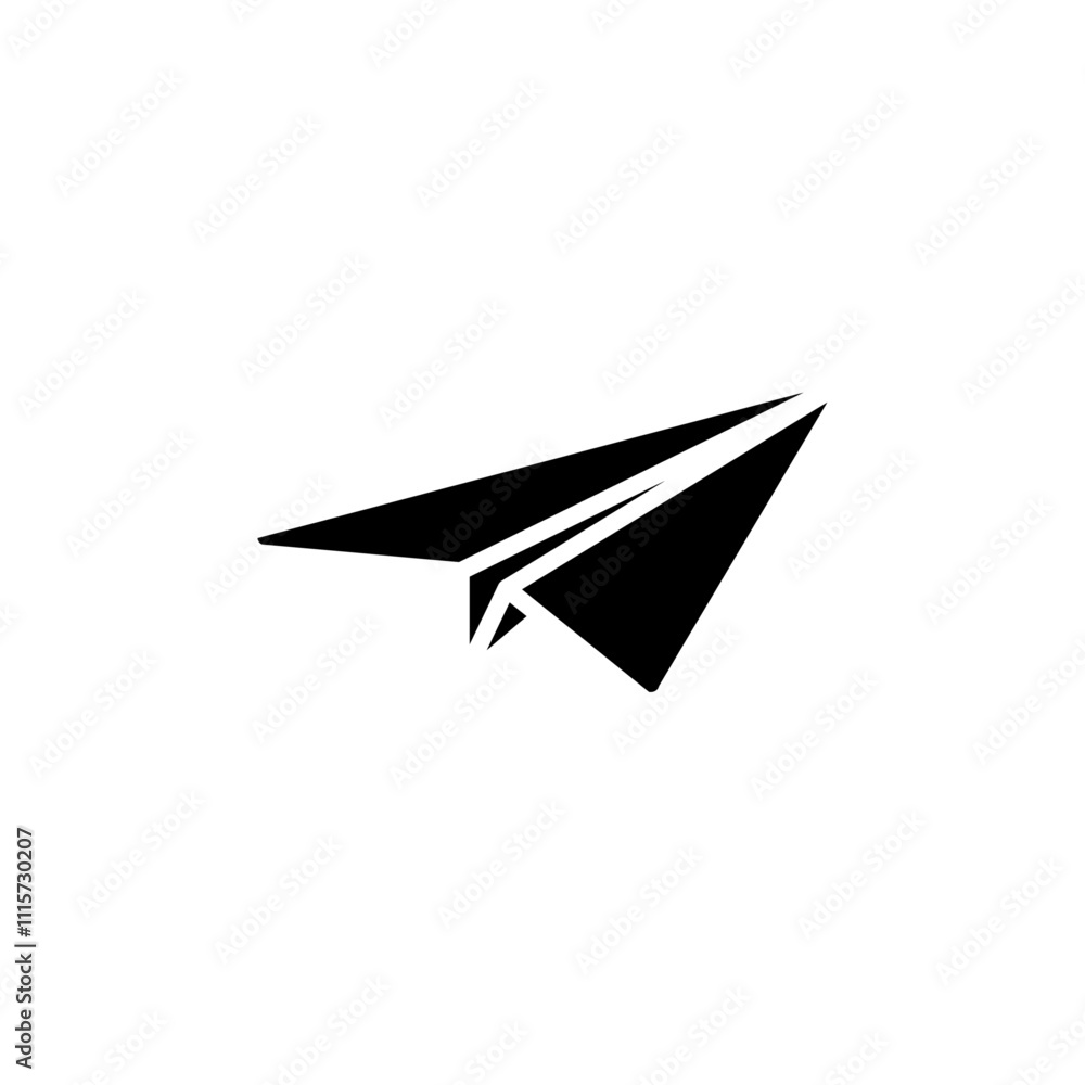 Poster paper plane icon web design in vector