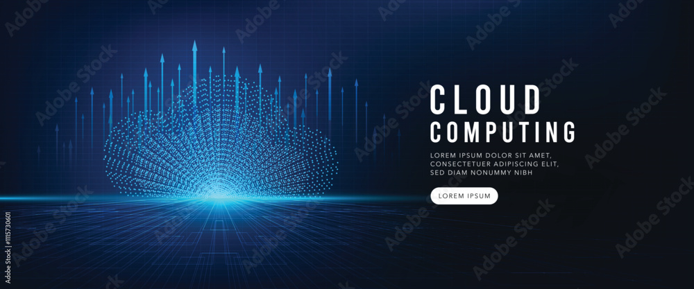 Poster cloud technology futuristic and innovation. networking technology. modern futuristic design.cloud co
