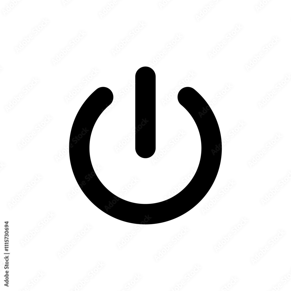 Aufkleber power button icon web design in vector