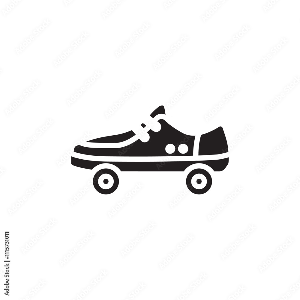 Poster Roller skates icon web design in vector