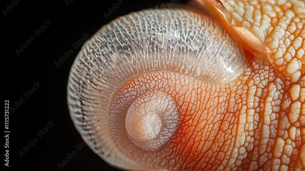 Aufkleber closeup of a snails shell showing intricate detail