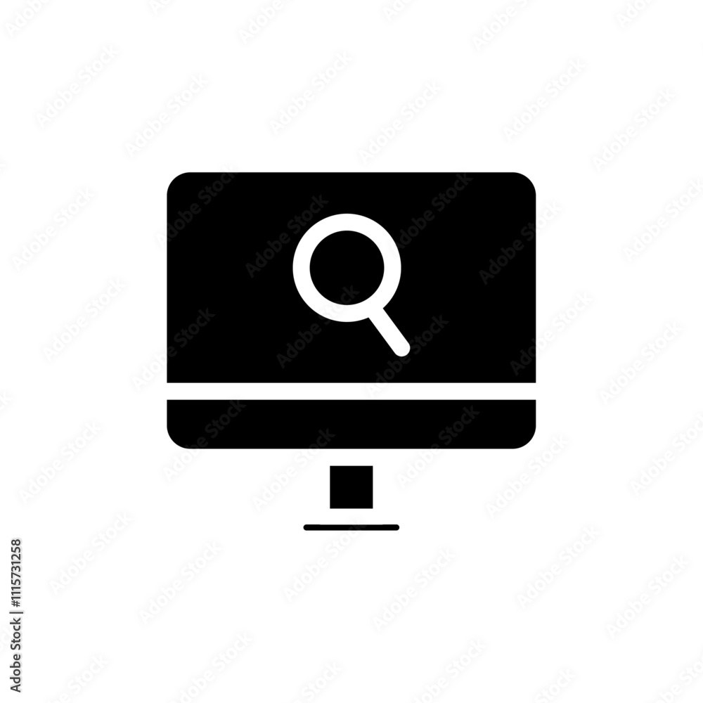 Poster search online icon web design in vector