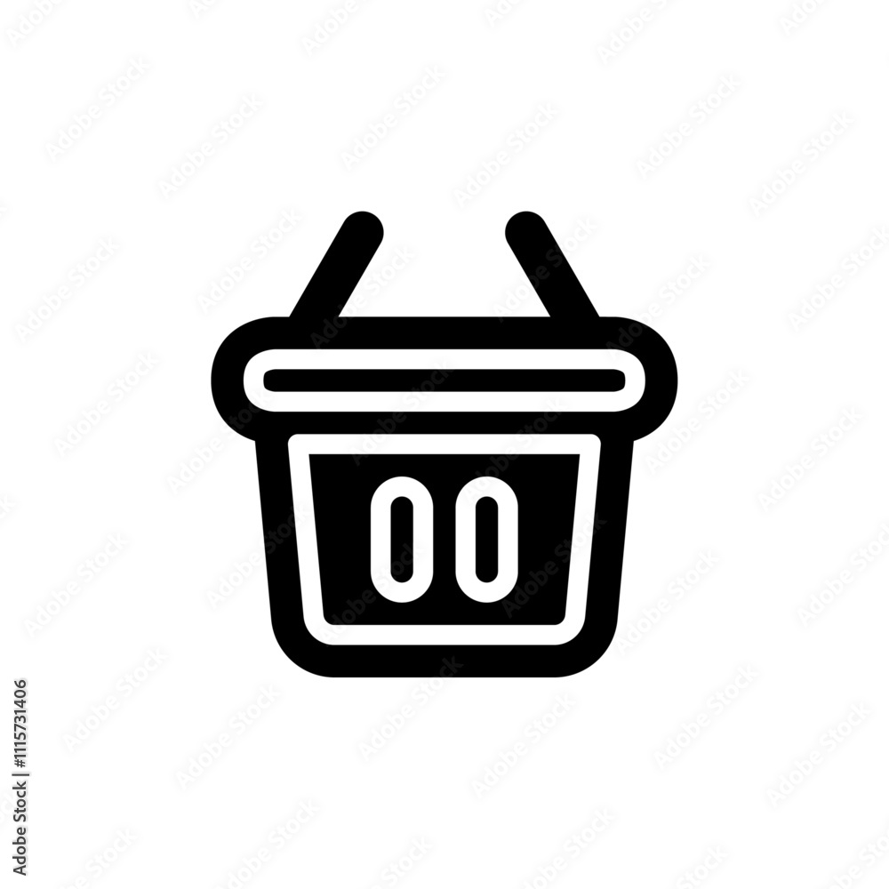 Poster shopping basket icon web design in vector
