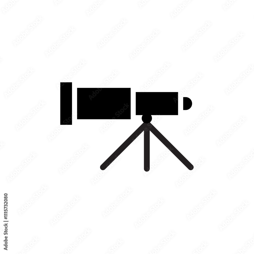 Poster telescope icon web design in vector