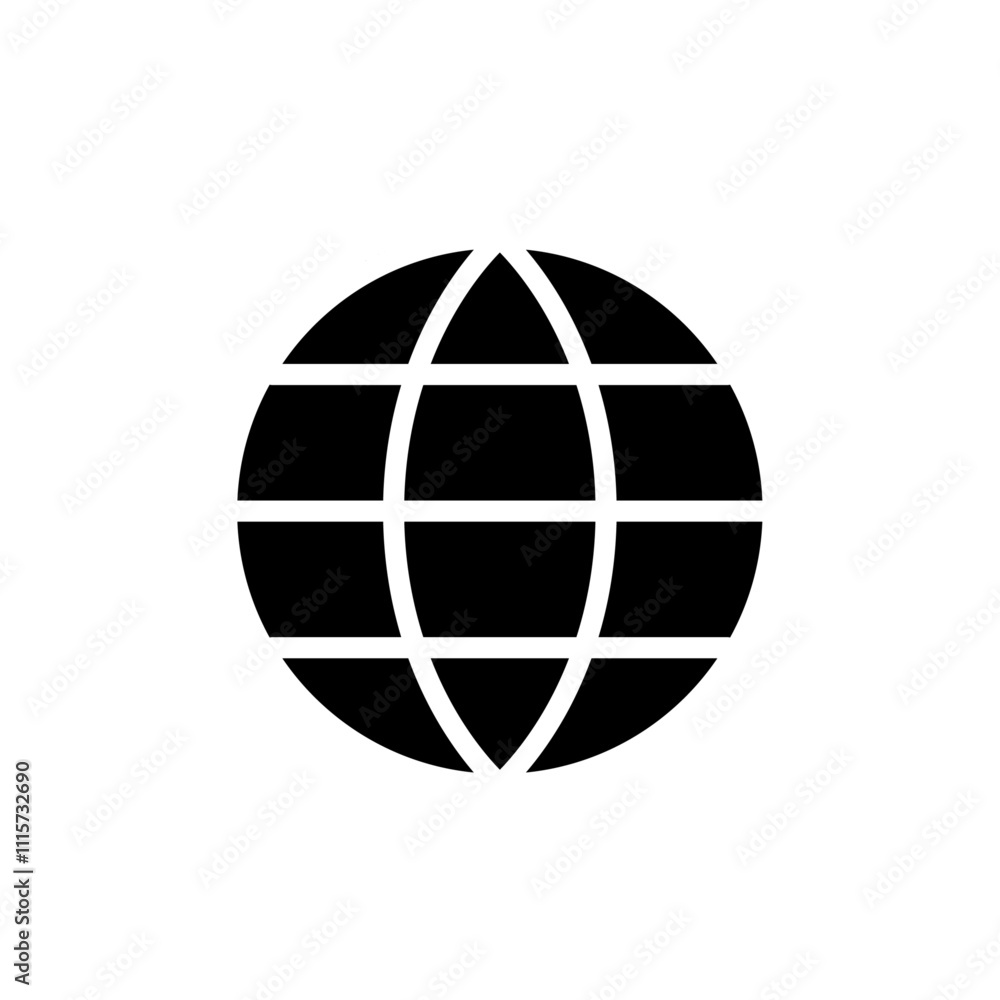 Poster website globe icon web design in vector