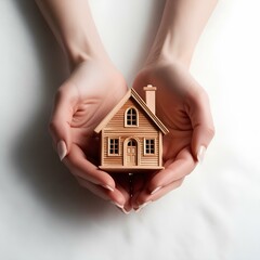 Hands Holding a House - Real Estate Concept, Property Investment, Home Ownership