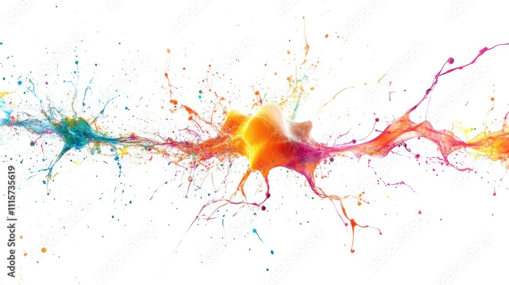 Poster neuron, featuring swirling patterns and luminous filaments that illustrate the flow of energy and in