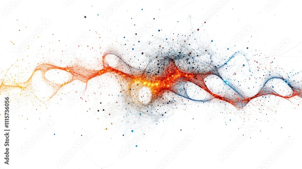 Poster neuron, featuring swirling patterns and luminous filaments that illustrate the flow of energy and in
