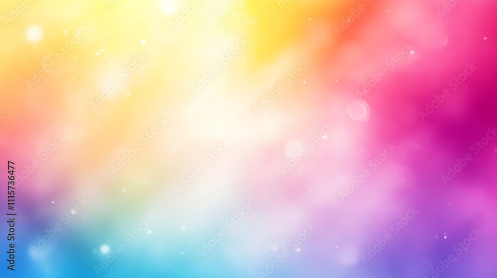 Poster abstract colorful background with soft pastel colors and glowing sparkles.