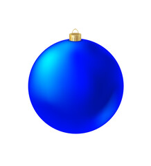 Christmas ball isolated. Blue colored new Year tree decoration. Holiday celebration design element.