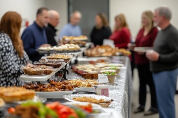 buffet of food prepared in the office for a special day .Employee Appreciation Day.