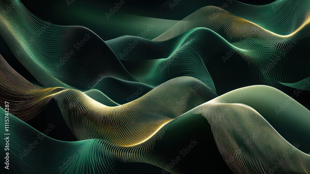 Fototapete an eye-catching modern abstract motion banner with a mix of geometric patterns and fluid lines in sh