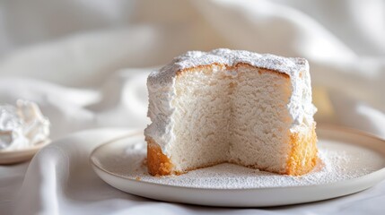 Sweet Indulgence. Delectable Sugar Cake on a Stylish Plate