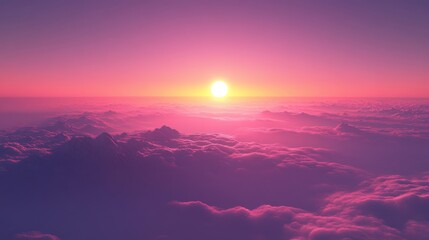 A serene sunset over clouds, creating a tranquil atmosphere.