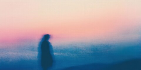 Blurred gradient in soft pink and deep indigo hues smooth transitions creating a dreamy modern look