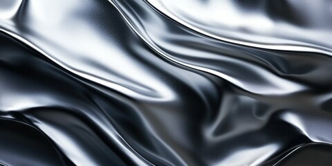 Fototapeta premium Smooth silver metallic surface with a reflective texture modern and clean background shiny details with subtle gradients even studio lighting with soft shadows