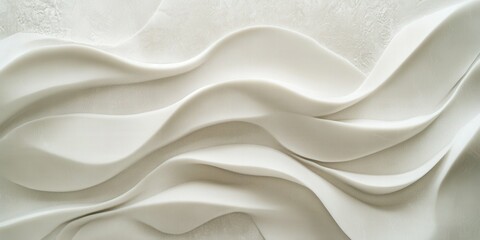 Fototapeta premium Abstract white wavy texture with smooth flowing lines modern minimalist design soft lighting high detail on a neutral background