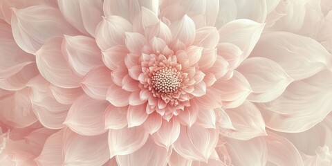 Obraz premium Elegant floral motif in soft pink and cream hues vintage-inspired pattern with intricate details
