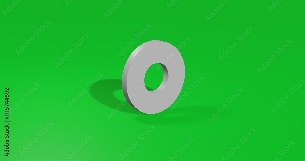 Poster isolated realistic white record media symbol front view with shadow. 3d illustration on green chroma