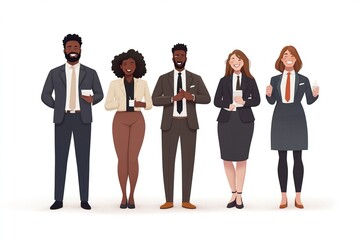 Fototapeta premium illustration of employees of different races celebrating. Employee appreciation day.