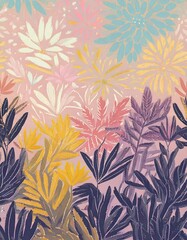 Pastel seamless pattern of abstract art for background and decoration. Nature of art with colorful. 