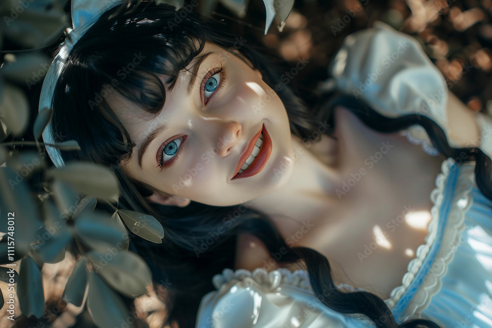 Poster moment of magic journey in wonderland created with generative ai technology