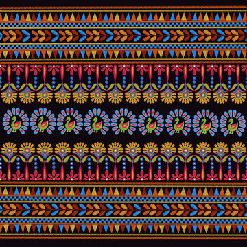 seamless Kutch embroidery pattern, suitable for home decor and textile design pattern