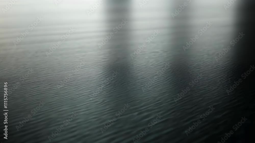 Poster reflections on a polished surface showcasing subtle textures and light patterns in a minimalist sett